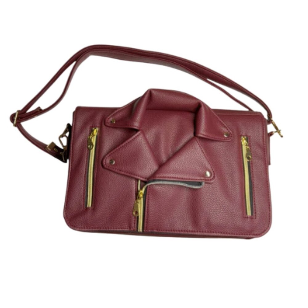 Custom Motorcycle Jacket Crossbody Bag Made With Premium Vinyl